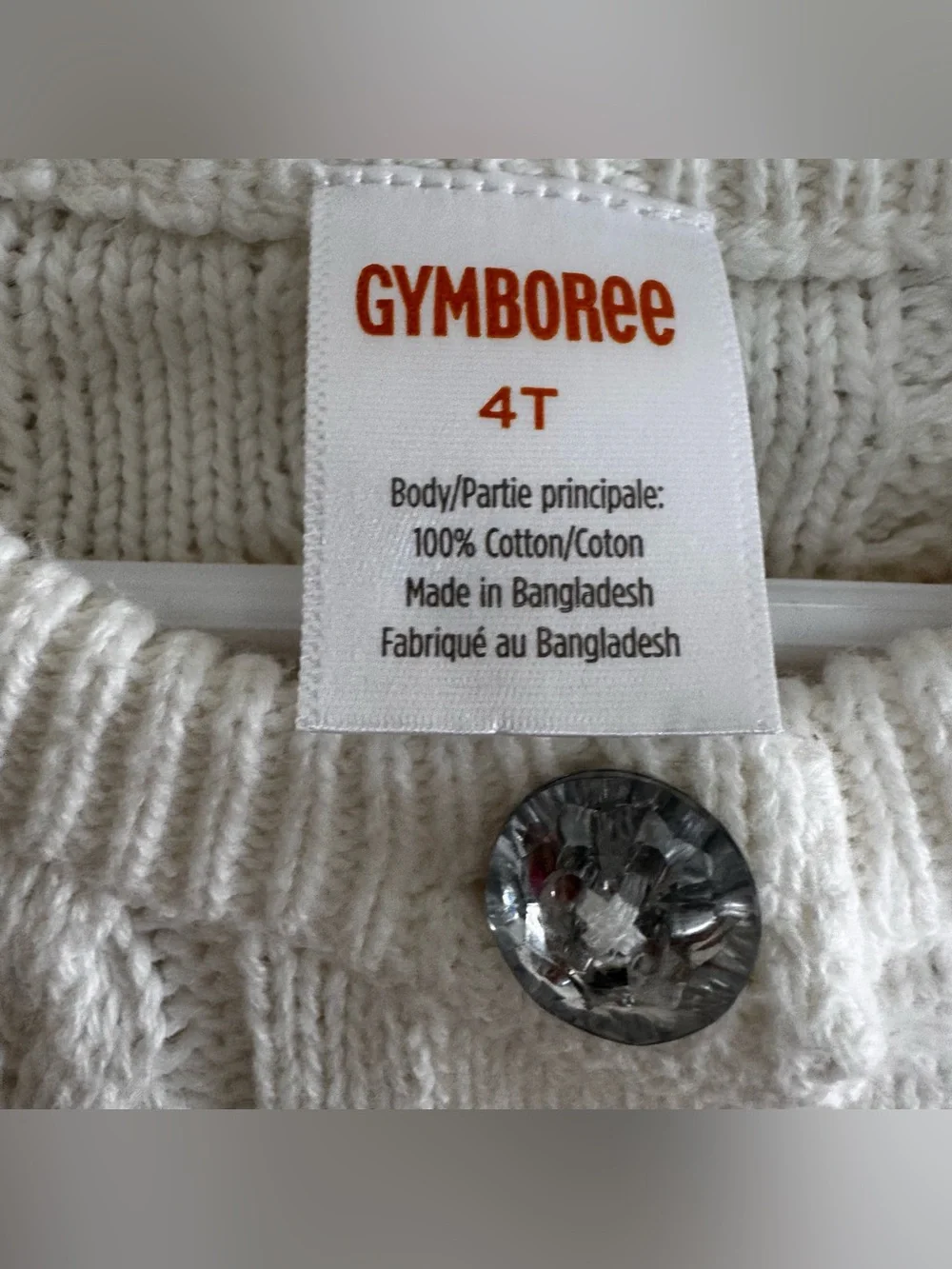 Gymboree White Cable-Knit Button Cardigan Preppy Classic Holiday Girls 4T